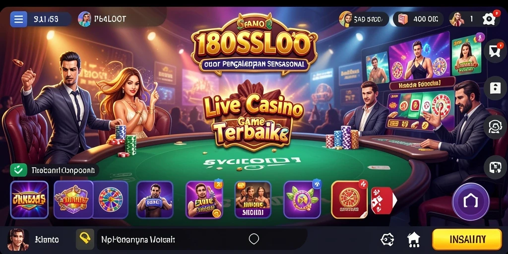 Gameplay menarik <strong>180SLOT</strong> dengan dealer langsung dan suasana kasino.