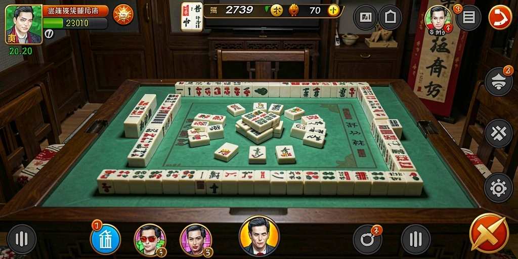 Tampilan menarik dari gameplay Mahjong di 2739.