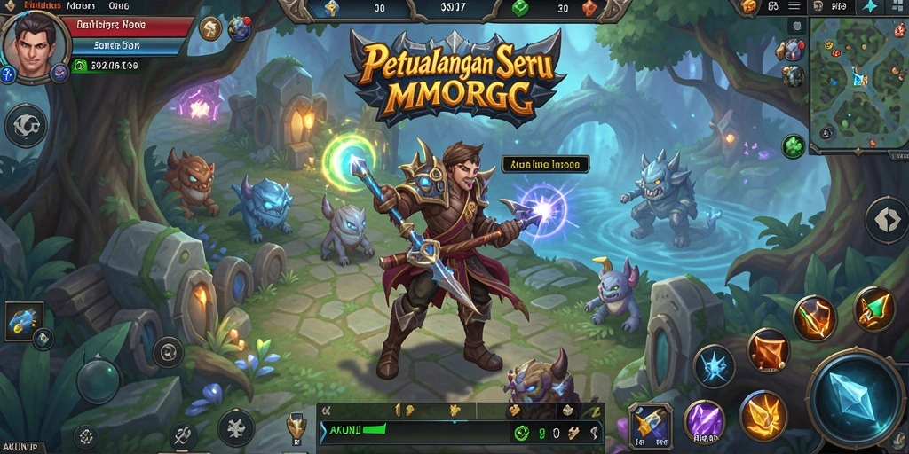 Tampilan gameplay seru AKUNJP dalam dunia fantasi MMORPG.