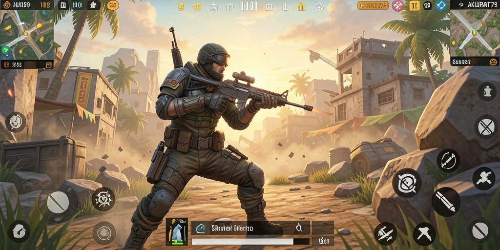 Gameplay AKURAT79 menampilkan pertarungan intens dalam Battle Royale.