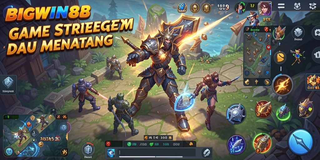 Tangkapan layar utama dari BIGWIN88 menampilkan aksi strategi yang menegangkan.