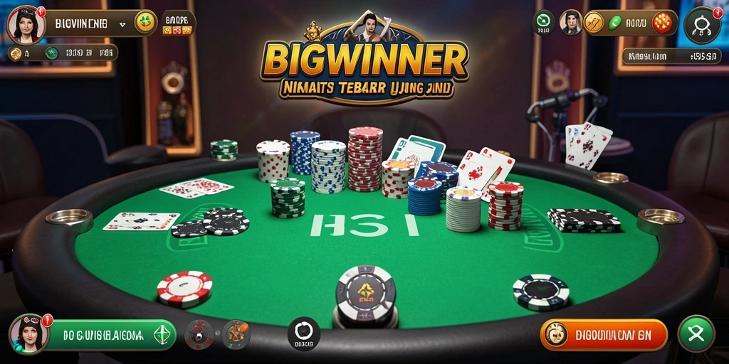 Screenshot menunjukkan berbagai fitur gameplay menarik dari BIGWINNER.