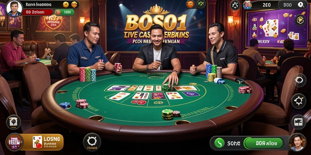 Tampilan menarik dari gameplay Live Casino di BOS01.