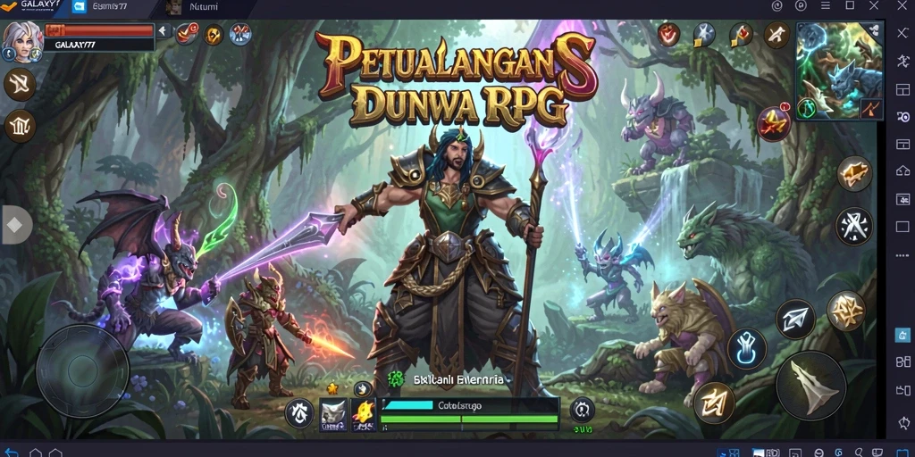 Tampilan gameplay RPG yang menakjubkan dari GALAXY77.