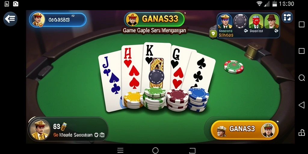 Tampilan gameplay Gaple yang seru dan interaktif dalam GANAS33.