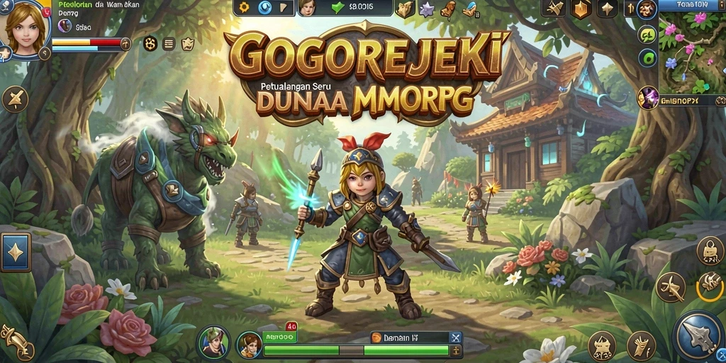 Screenshot gameplay GOGOREJEKI menampilkan aksi mendebarkan dalam petualangan MMORPG.