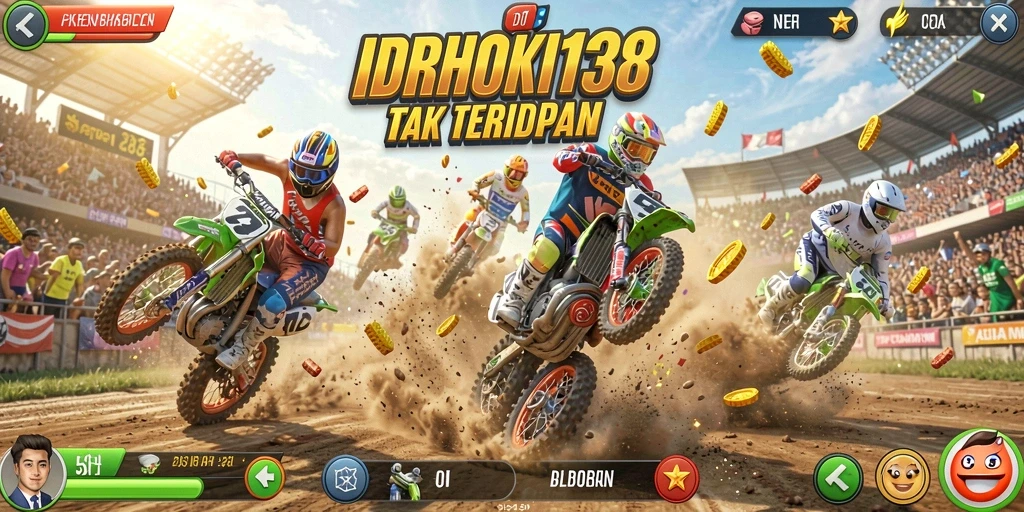 Screenshot IDRHOKI138 menampilkan balapan seru dengan mobil cepat.