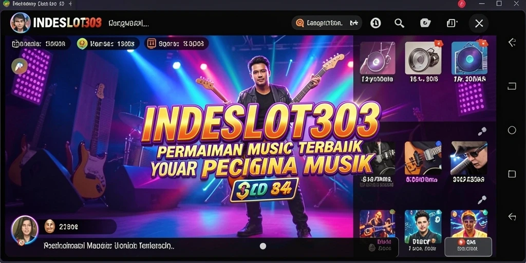 Screenshot gameplay INDESLOT303 yang menampilkan suasana permainan musik.