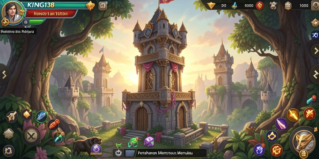 Tampilan gameplay KING138 yang penuh aksi dalam mode Tower Defense.