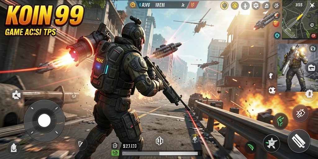 Tampilan gameplay seru KOIN99 dengan aksi tembak-menembak yang mendebarkan.