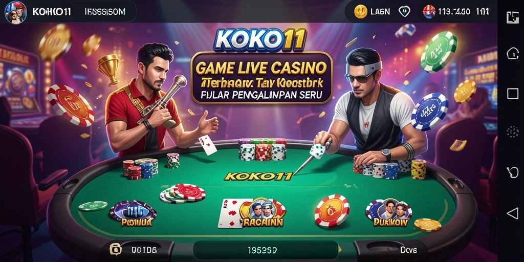 Tampilan gameplay KOKO11 yang dinamis dan interaktif dalam setting Live Casino.