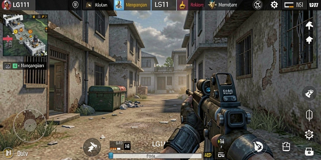 Screenshot menunjukkan aksi intens dalam pertempuran menegangkan di LG111.
