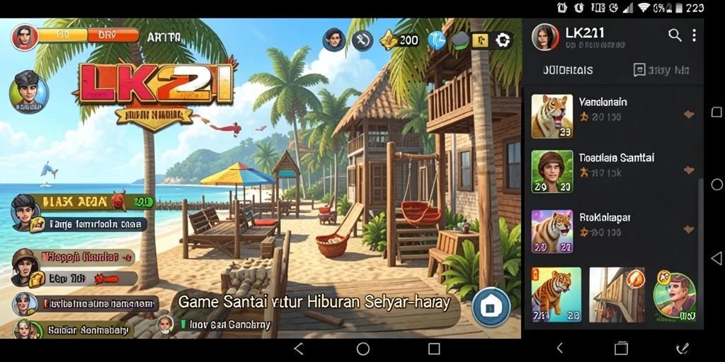 Tampilan menarik gameplay LK21 dengan suasana casual yang menyenangkan.