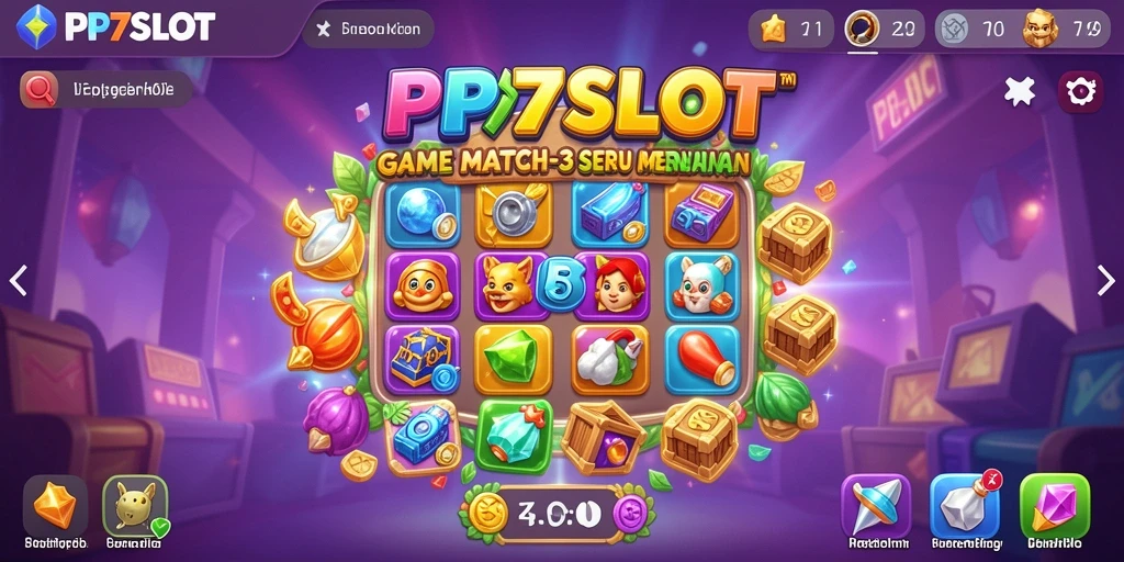 Tampilan gameplay PP7SLOT dengan kombinasi warna-warni seru.