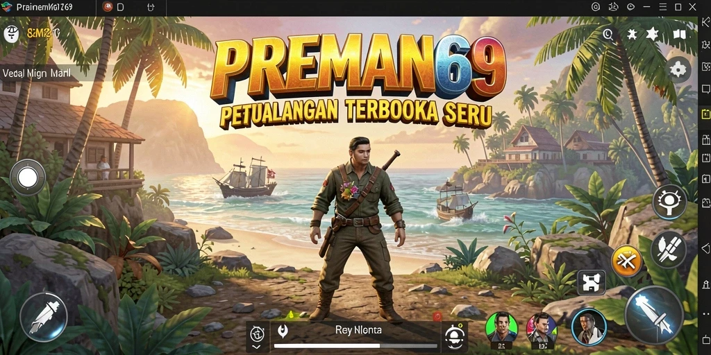 Tampilan gameplay Open World yang menarik di PREMAN69.