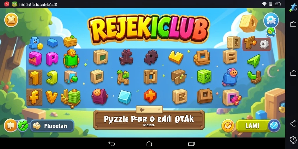 Gameplay seru dalam REJEKICLUB yang menantang keterampilan puzzle.