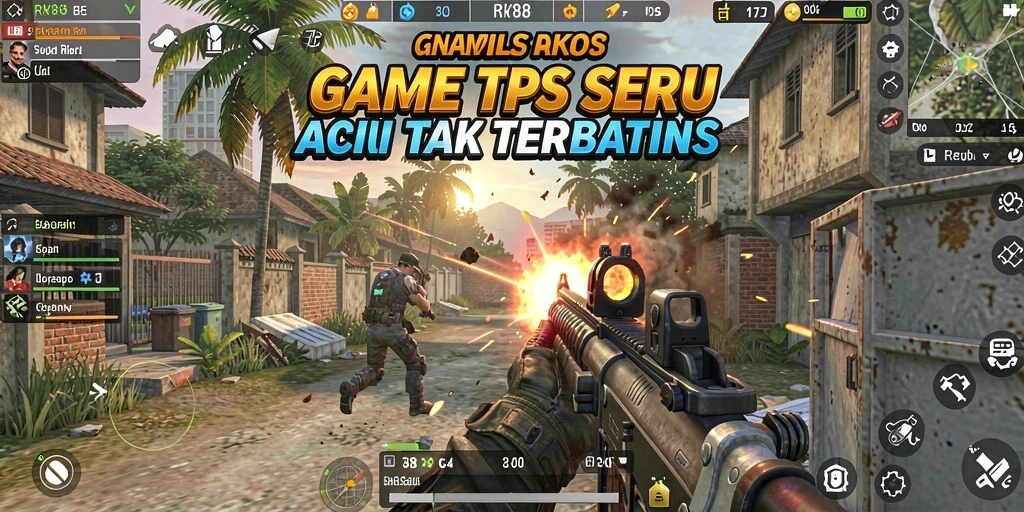 Screenshot menampilkan pertarungan seru dalam RK88, menonjolkan aksi TPS yang mendebarkan.
