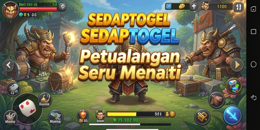 Screenshot gameplay <strong>SEDAPTOGEL</strong> menampilkan petualangan mendebarkan di dunia penuh warna.