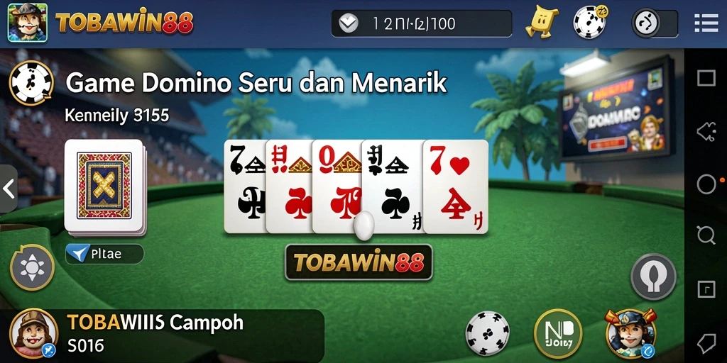 Screenshot gameplay TOBAWIN88 yang menunjukkan keseruan bermain Domino.