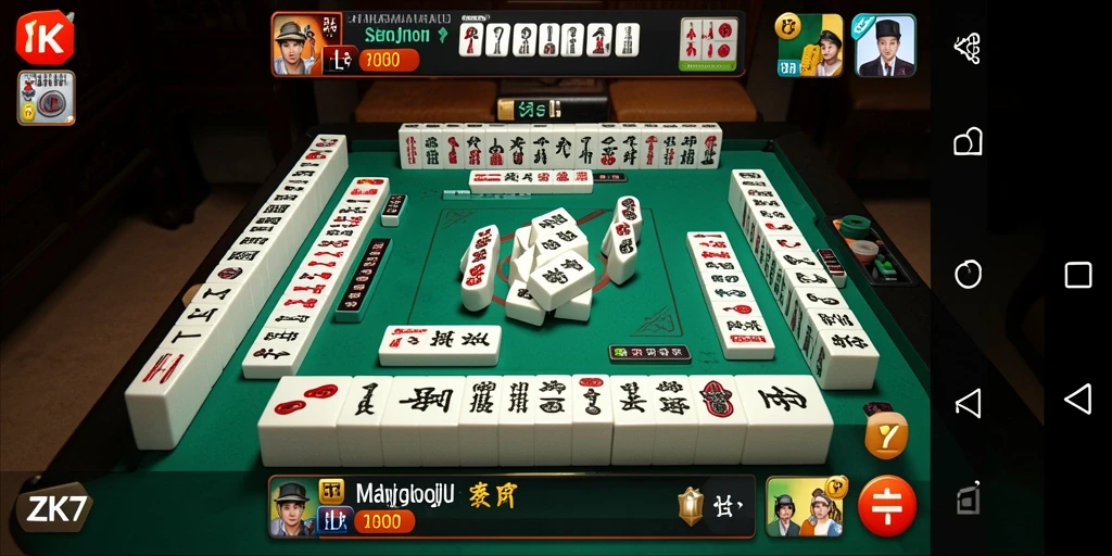 Screenshot ZK7 menampilkan gameplay Mahjong yang menawan.